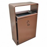 新樓盤(pán)電梯口電鍍方形不銹鋼垃圾桶